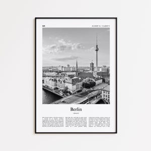 Berlin Black and White Print, Berlin Photo Poster, Berlin Travel Poster Gift, Germany Wall Art Print, Minimal Home Decor Print