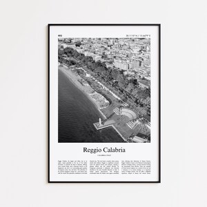 Reggio Calabria Black and White Print, Reggio Calabria Photo Poster, Reggio Calabria Travel Poster Gift, Calabria, Italy Wall Art Print