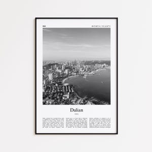 Dalian Schwarz Weiß Druck, Dalian Foto Poster, Dalian Reise Poster Geschenk, China Wand Kunst Druck, Minimal Home Decor Druck