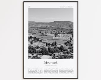Moorpark Black and White Print, Moorpark Photo Poster, Moorpark Travel Poster Gift, California, United States, USA Wall Art Print