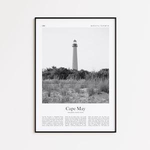 Cape May Black and White Print, Cape May Photo Poster, Cape May Travel Poster Gift, New Jersey, United States, USA Wall Art Print