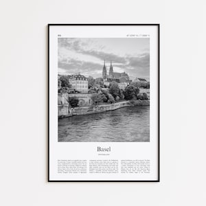 Basel Schwarzweiss-Druck, Basel Foto-Poster, Basel Reise-Plakat Geschenk, Schweiz Wand-Kunst-Druck, minimaler Hauptdekor-Druck