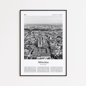 München Black and White Print, München Photo Poster, Munchen Travel Poster Gift, Bavaria, Germany Wall Art Print, Minimal Home Decor Print