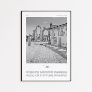 Tunis Black and White Print, Tunis Photo Poster, Tunis Travel Poster Gift, Tunisia Wall Art Print, Minimal Home Decor Print