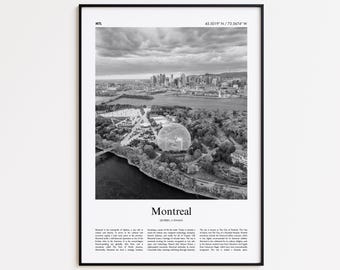 Montreal Black and White Print, Montreal Photo Poster, Montreal Travel Poster Gift, Quebec, Canada Wall Art Print, Minimal Home Decor Print