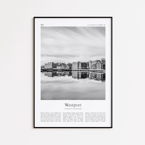 Westport Black and White Print, Westport Photo Poster, Westport Travel Poster Gift, Connecticut, United States, USA Wall Art Print