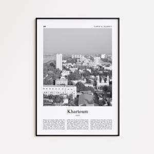 Khartoum Black and White Print, Khartoum Photo Poster, Khartoum Travel Poster Gift, Sudan Wall Art Print, Minimal Home Decor Print