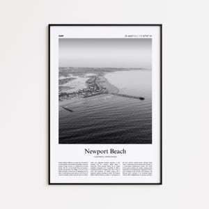 Newport Beach Black and White Print, Newport Beach Photo Poster, Newport Beach Travel Poster Gift, California, United States, USA