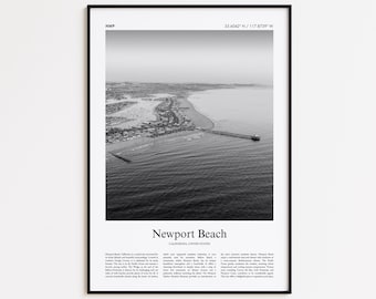 Newport Beach Schwarzweiß Druck, Newport Beach Foto Poster, Newport Beach Reise Poster Geschenk, Kalifornien, Vereinigte Staaten, USA