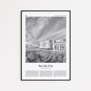 Sea Isle City Black and White Print, Sea Isle City Photo Poster, Sea Isle City Travel Poster Gift, New Jersey, United States, USA