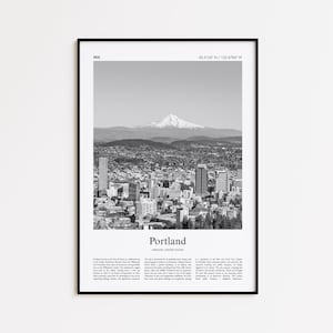 Portland Black and White Print, Portland Photo Poster, Portland Travel Poster Gift, Oregon, United States, USA Wall Art Print