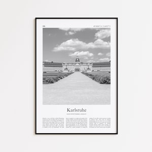 Karlsruhe Black and White Print, Karlsruhe Photo Poster, Karlsruhe Travel Poster Gift, Baden-Württemberg, Germany Wall Art Print