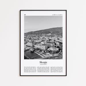 Skopje Black and White Print, Skopje Photo Poster, Skopje Travel Poster Gift, North Macedonia Wall Art Print, Minimal Home Decor Print