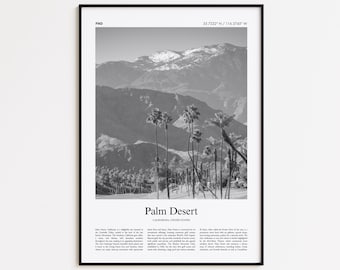 Palm Desert Black and White Print, Palm Desert Photo Poster, Palm Desert Travel Poster Gift, California, United States, USA Wall Art Print
