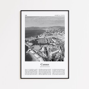 Cannes Black and White Print, Cannes Photo Poster, Cannes Travel Poster Gift, Alpes-Côte d&#39;Azur, France Wall Art Print, Modern Travel Print