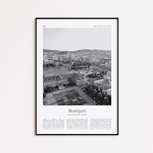 Stuttgart Black and White Print, Stuttgart Photo Poster, Stuttgart Travel Poster Gift, Baden-Württemberg, Germany Wall Art Print