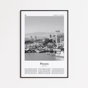 Pescara Black and White Print, Pescara Photo Poster, Pescara Travel Poster Gift, Abruzzo, Italy Wall Art Print, Minimal Home Decor Print