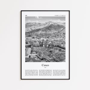 Cusco Black and White Print, Cusco Photo Poster, Cusco Travel Poster Gift, Peru Wall Art Print, Minimal Home Decor Print