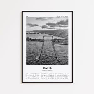 Duluth Black and White Print, Duluth Photo Poster, Duluth Travel Poster Gift, Minnesota, United States, USA Wall Art Print, Home Decor Gift