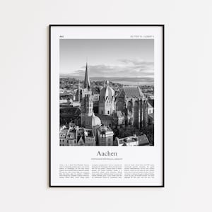 Aachen Black and White Print, Aachen Photo Poster, Aachen Travel Poster Gift, North Rhine-Westphalia, Germany Wall Art Print