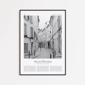 Aix-en-Provence Black and White Print, Aix-en-Provence Photo Poster, Aix-en-Provence Travel Poster Gift, Provence-Alpes-Côte d&#39;Azur, France