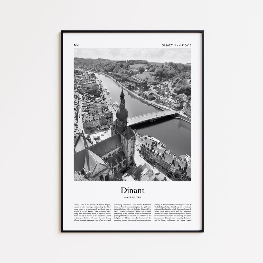 Dinant Black and White Print, Dinant Photo Poster, Dinant Travel Poster ...