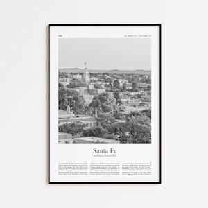 Santa Fe Black and White Print, Santa Fe Photo Poster, Santa Fe Travel Poster Gift, New Mexico, United States, USA Wall Art Print