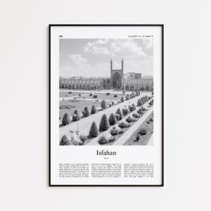 Isfahan Black and White Print, Isfahan Photo Poster, Isfahan Travel Poster Gift, Iran Wall Art Print, Minimal Home Decor Print