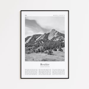 Boulder Black and White Print, Boulder Photo Poster, Boulder Travel Poster Gift, Boulder, Colorado Wall Art Print, Minimal Home Decor Print