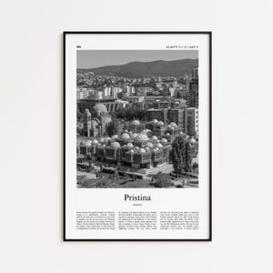 Pristina Schwarz-Weiß-Druck, Pristina Foto Poster, Pristina Reise Poster Geschenk, Pristina Wand Kunst, Minimale Wohnkultur Print