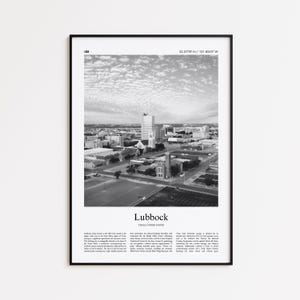 Lubbock Black and White Print, Lubbock Photo Poster, Lubbock Travel Poster Gift, Texas, United States, USA Wall Art Print, Home Decor Gift