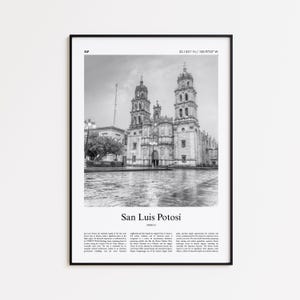 San Luis Potosí Black and White Print, San Luis Potosí Photo Poster, San Luis Potosi Travel Poster Gift, Mexico Wall Art Print