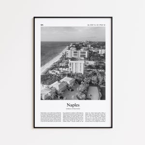 Naples Black and White Print, Naples Photo Poster, Naples Travel Poster Gift, Florida, United States, USA Wall Art Print, Home Decor Gift
