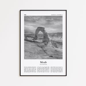 Moab Black and White Print, Moab Photo Poster, Moab Travel Poster Gift, Utah, United States, USA Wall Art Print, Minimal Home Decor Print