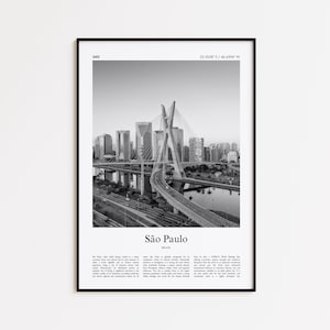 São Paulo Black and White Print, São Paulo Photo Poster, Sao Paulo Travel Poster Gift, Brazil Wall Art Print, Minimal Home Decor Print
