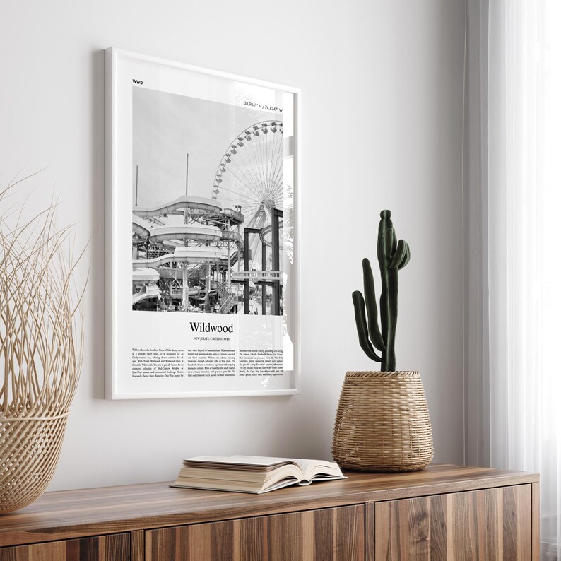 Wildwood Black and White Print, Wildwood Photo Poster, Wildwood Travel Poster Gift, New Jersey, United States, USA Wall Art Print image 4