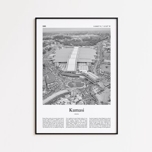 Kumasi Black and White Print, Kumasi Photo Poster, Kumasi Travel Poster Gift, Ghana Wall Art Print, Minimal Home Decor Print