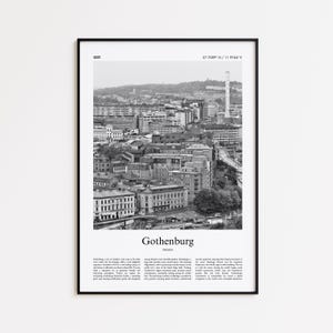 Gothenburg Black and White Print, Gothenburg Photo Poster, Gothenburg Travel Poster Gift, Sweden Wall Art Print, Minimal Home Decor Print
