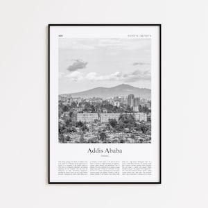Addis Ababa Black and White Print, Addis Ababa Photo Poster, Addis Ababa Travel Poster Gift, Ethiopia Wall Art Print, Modern Travel Print