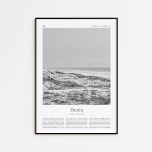 Destin Black and White Print, Destin Photo Poster, Destin Travel Poster Gift, Florida, United States, USA Wall Art Print, Home Decor Gift