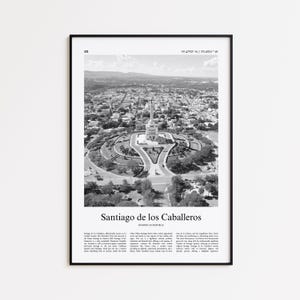 Santiago de los Caballeros Schwarzweiß Druck, Santiago de los Caballeros Foto Poster, Reise Poster Geschenk, Dominikanische Republik