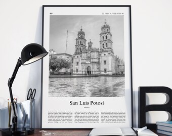 San Luis Potosí Black and White Print, San Luis Potosí Photo