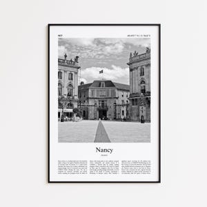 Nancy Black and White Print, Nancy Photo Poster, Nancy Travel Poster Gift, France Wall Art Print, Minimal Home Decor Print