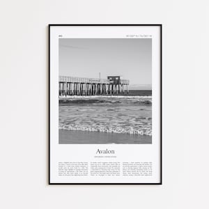 Avalon Black and White Print, Avalon Photo Poster, Avalon Travel Poster Gift, New Jersey, United States, USA Wall Art Print, Home Decor Gift