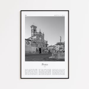 Prato Black and White Print, Prato Photo Poster, Prato Travel Poster Gift, Italy Wall Art Print, Minimal Home Decor Print