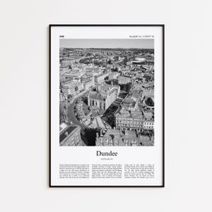 Dundee Black and White Print, Dundee Photo Poster, Dundee Travel Poster Gift, United Kingdom Wall Art Print, Minimal Home Decor Print