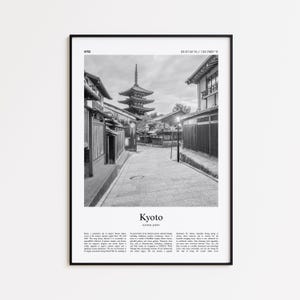 Kyoto Black and White Print, Kyoto Photo Poster, Kyoto Travel Poster Gift, Kansai, Japan Wall Art Print, Minimal Home Decor Print