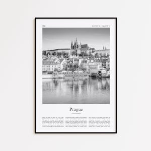 Prague Black and White Print, Prague Photo Poster, Prague Travel Poster Gift, Czech Republic Wall Art Print, Minimal Home Decor Print