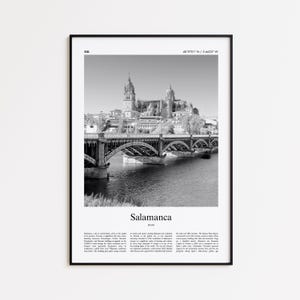 Salamanca Black and White Print, Salamanca Photo Poster, Salamanca Travel Poster Gift, Spain Wall Art Print, Minimal Home Decor Print