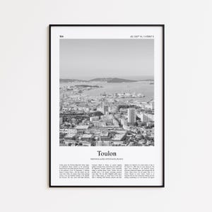 Toulon Black and White Print, Toulon Photo Poster, Toulon Travel Poster Gift, Provence-Alpes-Côte d&#39;Azur, France Wall Art Print